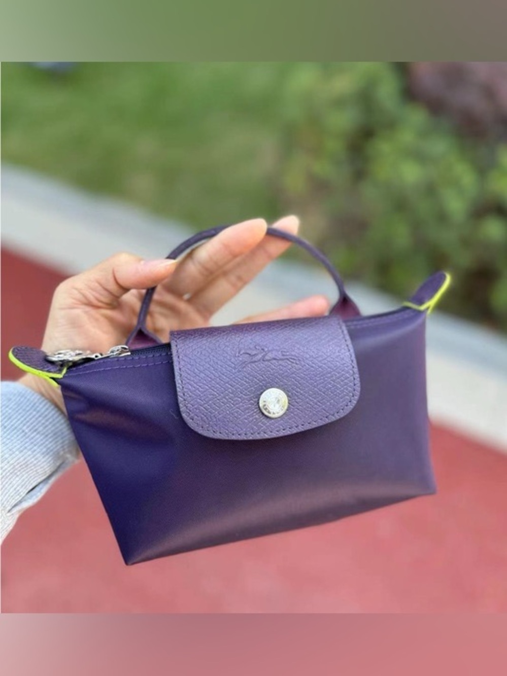 Longchamp mini le pliage Elegant purple plum Women's Bag purse tote crossbody